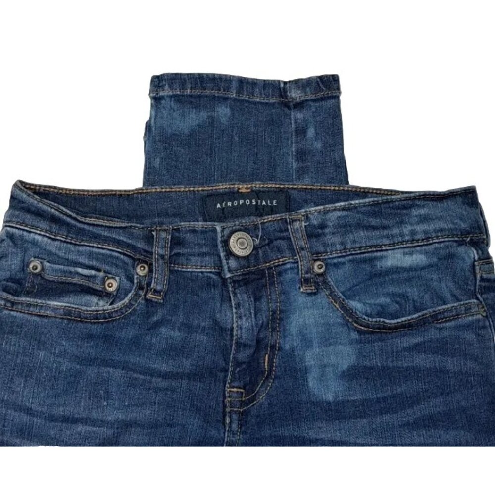 Aeropostale Women's Size 2 Blue Skinny Jeggings 25x28 Custom Bleached